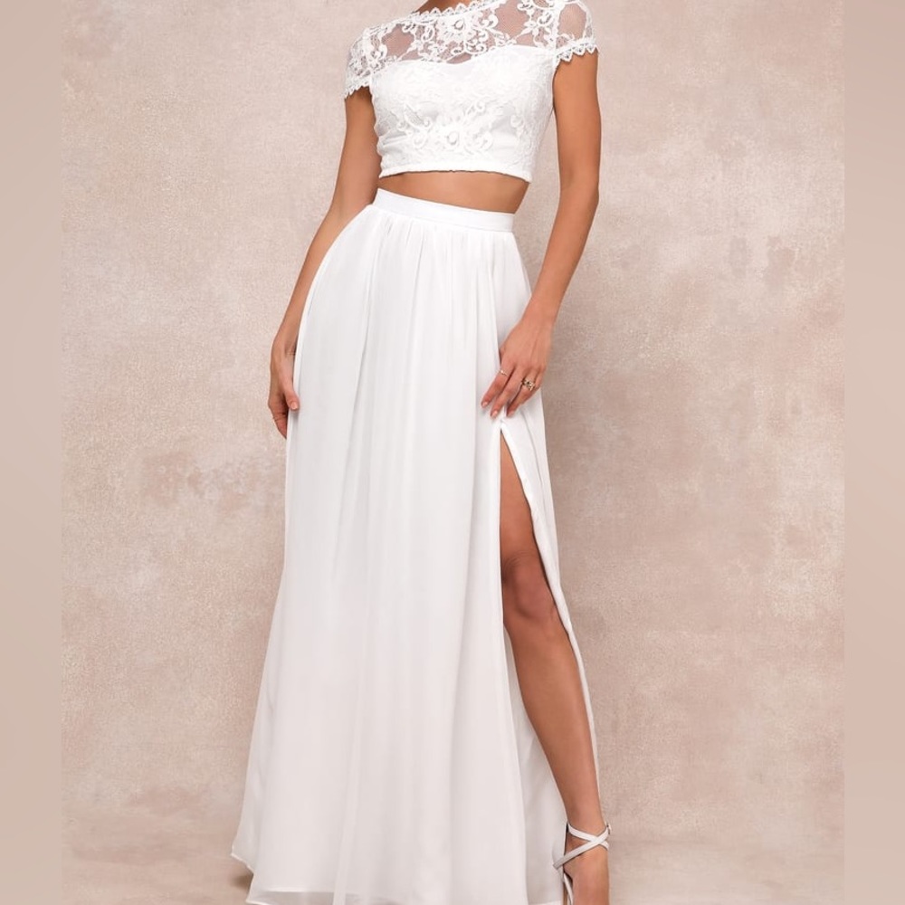 White Lace Two Piece Set